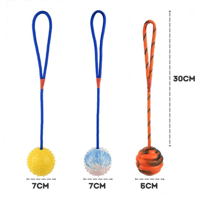 Pet Dogs Training Toy Natural Rubber Ball On Rope For Reward Fetch Play Interactive Funny Dog Toy Dog Training Supplies - Image 6